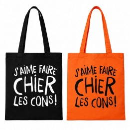 Sac shopping " Ferme la ! Physiquement " coton bio
