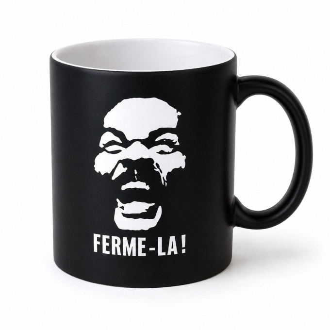 Mug noir Ferme-la !