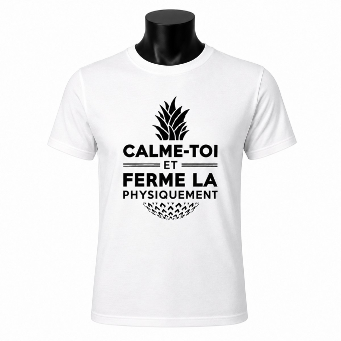 T-Shirt "Calme-toi et ferme la physiquement"
