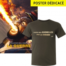lot "la guerre" t-shirt +poster collector dédicacé